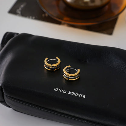 Two Tone Small Hoop Earrings