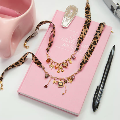 Animal Print Fabric Charms Necklace