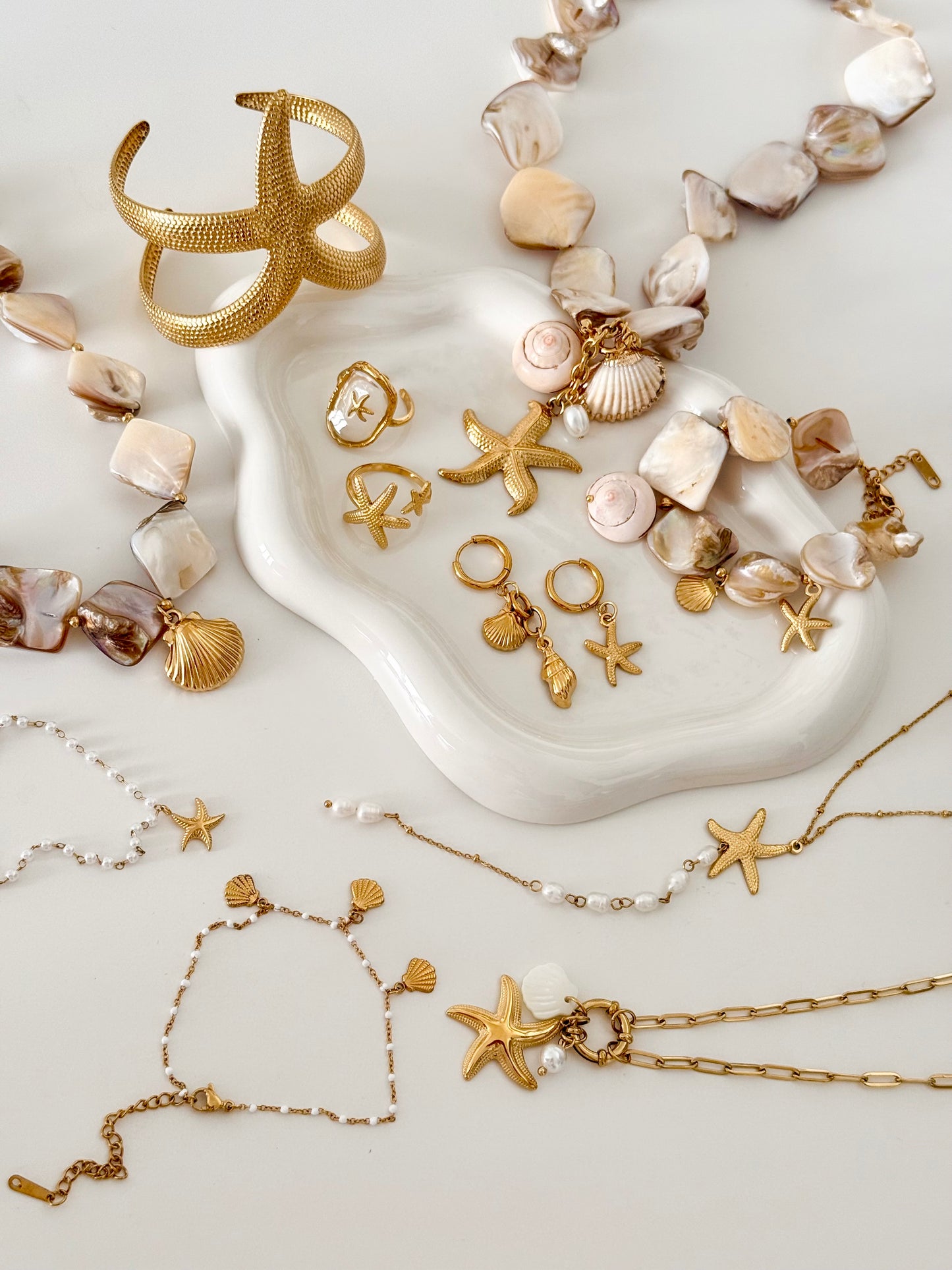 Starfish & Shell Beachy Style Bracelet