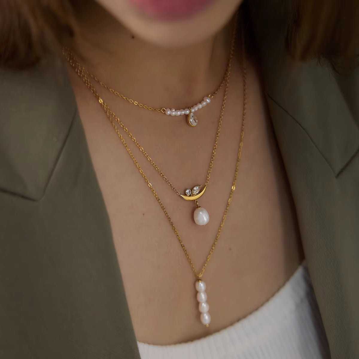 Single Pearl Adjustable Necklace