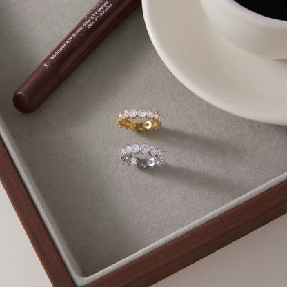 Silver Zirconias Band Ring