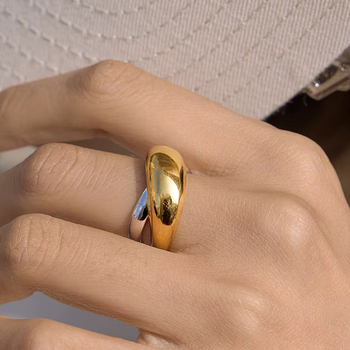 Two Tone Double Layer Ring