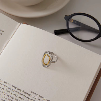 Two Tone Double Hollow Layer Ring