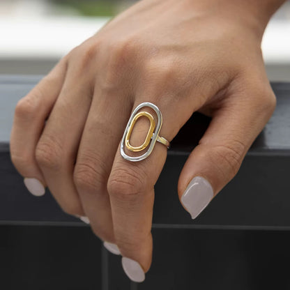 Two Tone Double Hollow Layer Ring