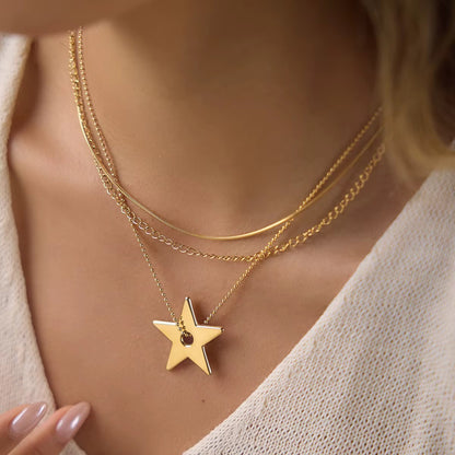 Star Pendant Layered Necklace