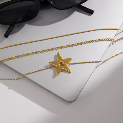Star Pendant Layered Necklace