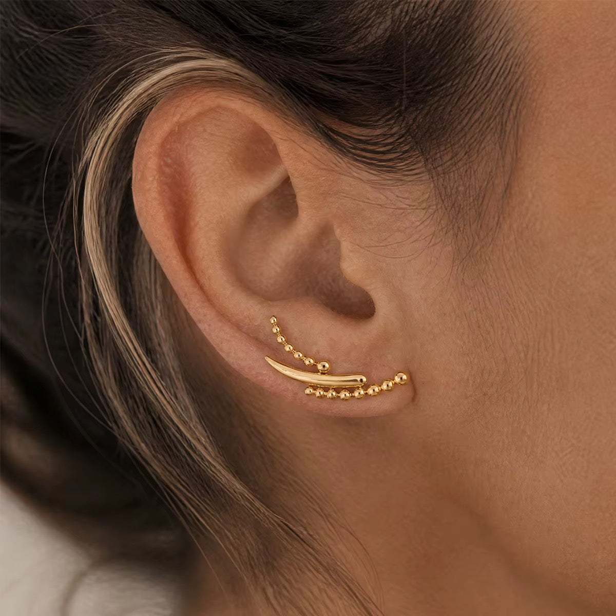 Linear Style Stud Earrings