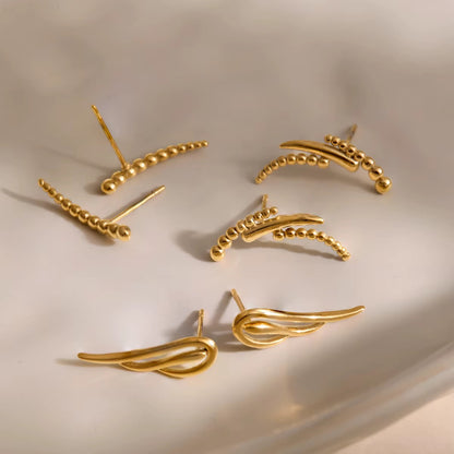 Linear Style Stud Earrings