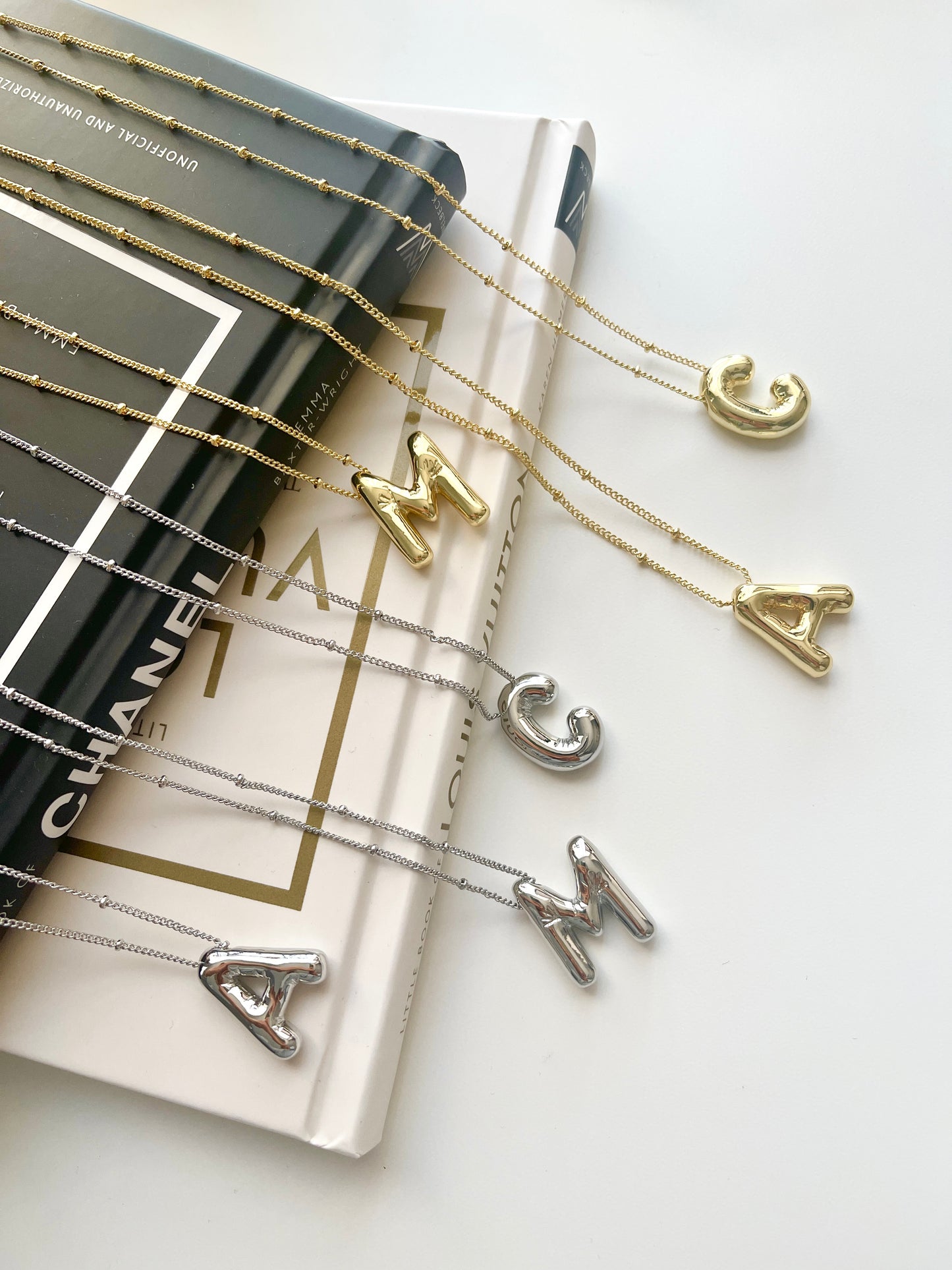 Silver Balloon Initial Necklace