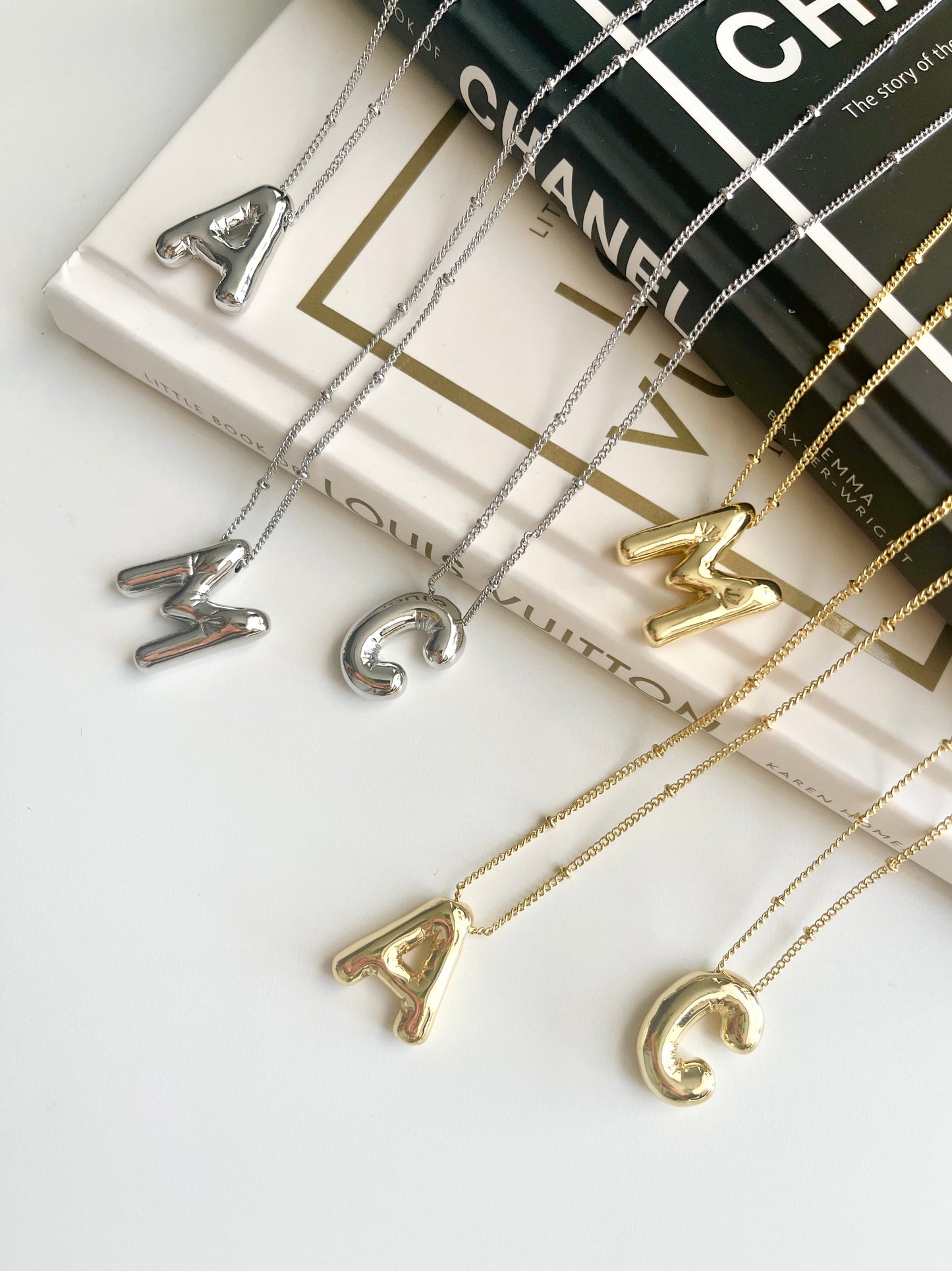 Silver Balloon Initial Necklace