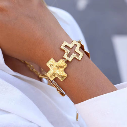Textured Chunky Crosses Bracelet