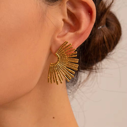 Textured Sunburst Stud Earrings