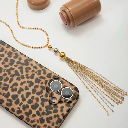 Two Tone Balls Tassel Long Necklace