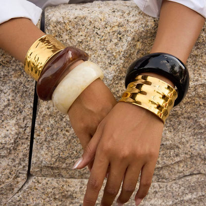 Resin Amber Bangle Bracelet