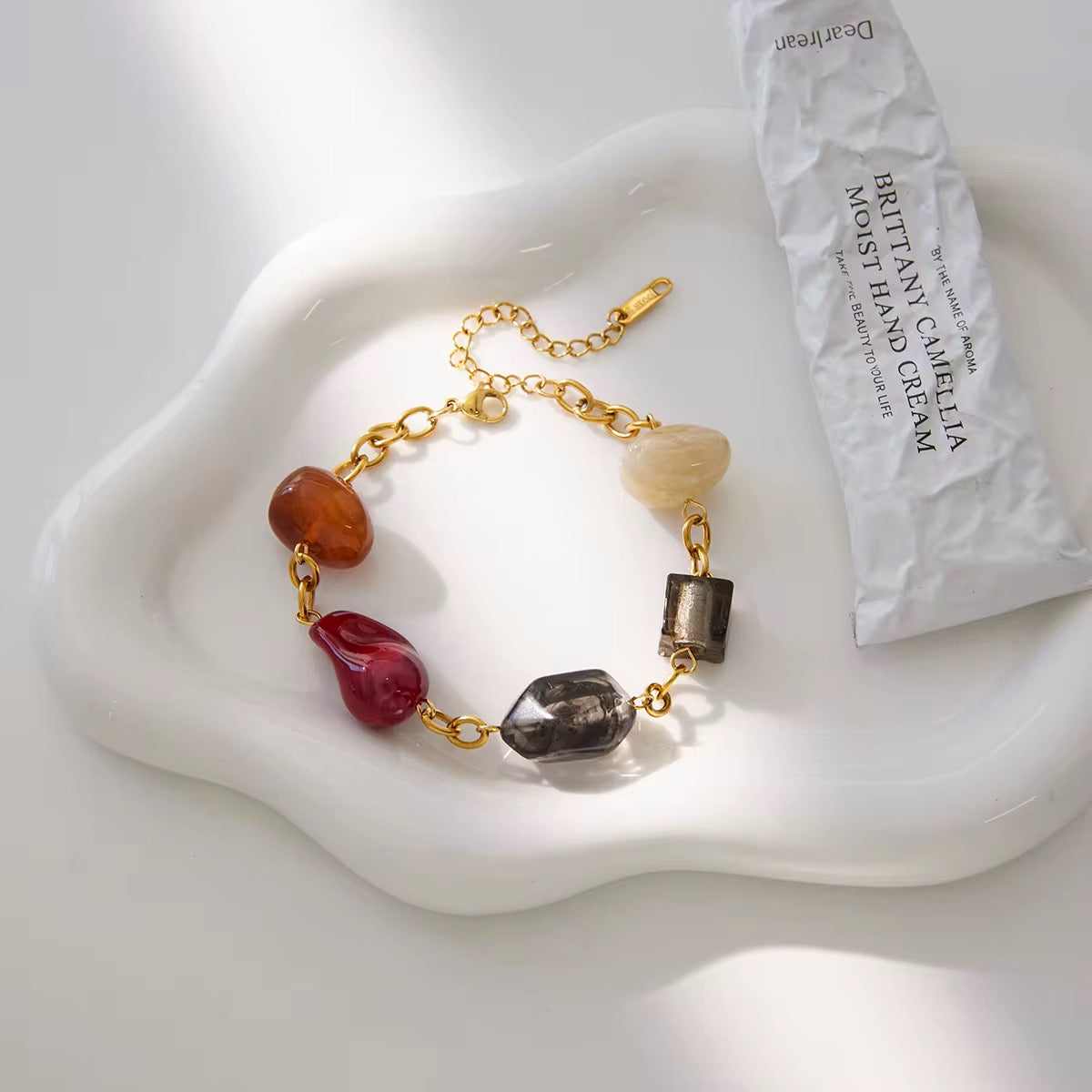 Resin Stones Chain Bracelet