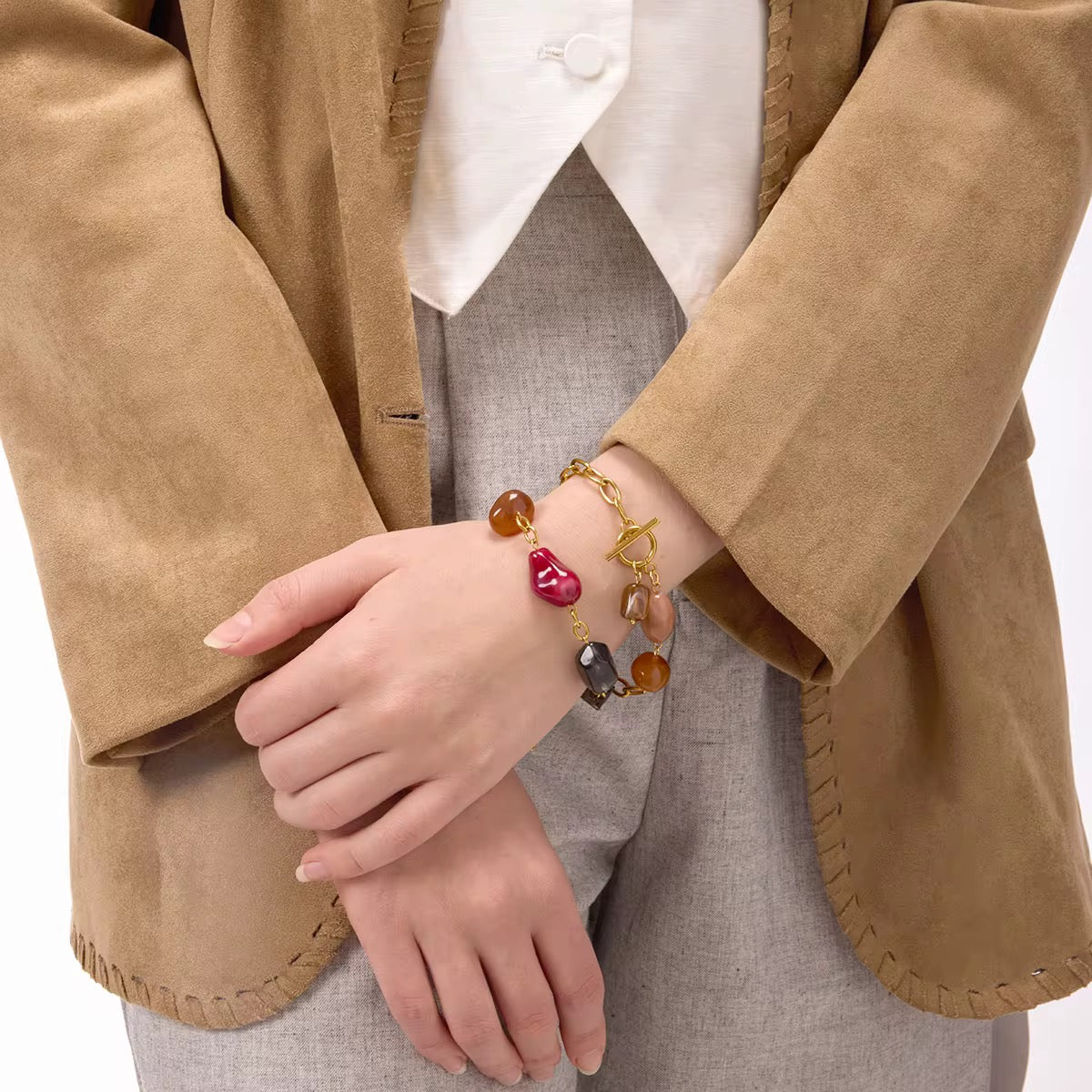 Resin Stones Chain Bracelet