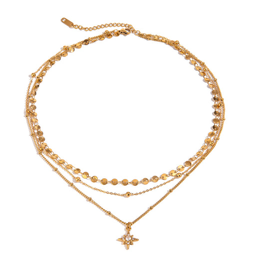 Zirconia Star Layered Necklace
