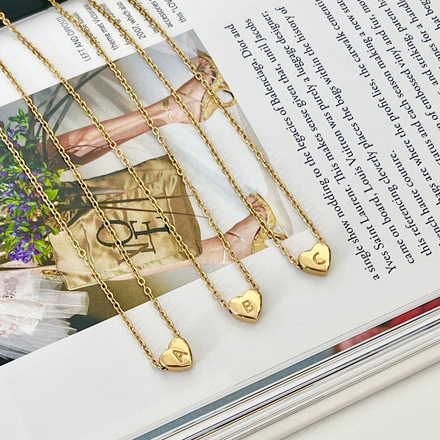 Mini Heart Initial Necklace