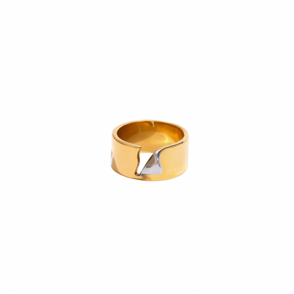 Two Tone Torn Band Ring