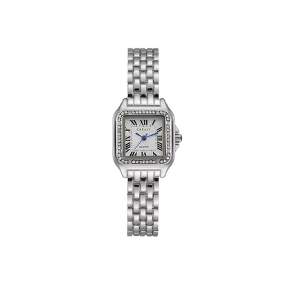 Silver & Zirconias Square Watch