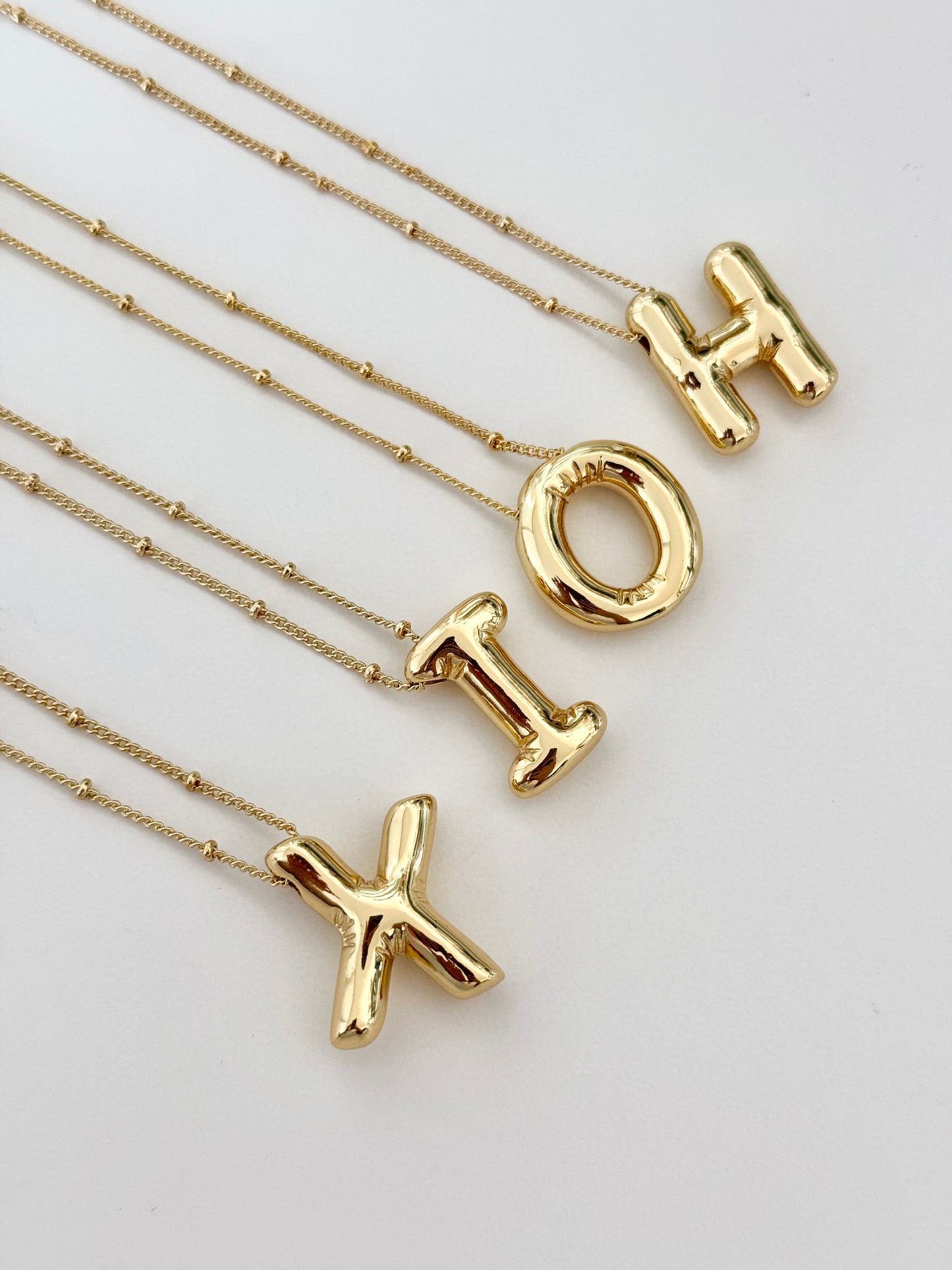 Gold Balloon Initial Necklace
