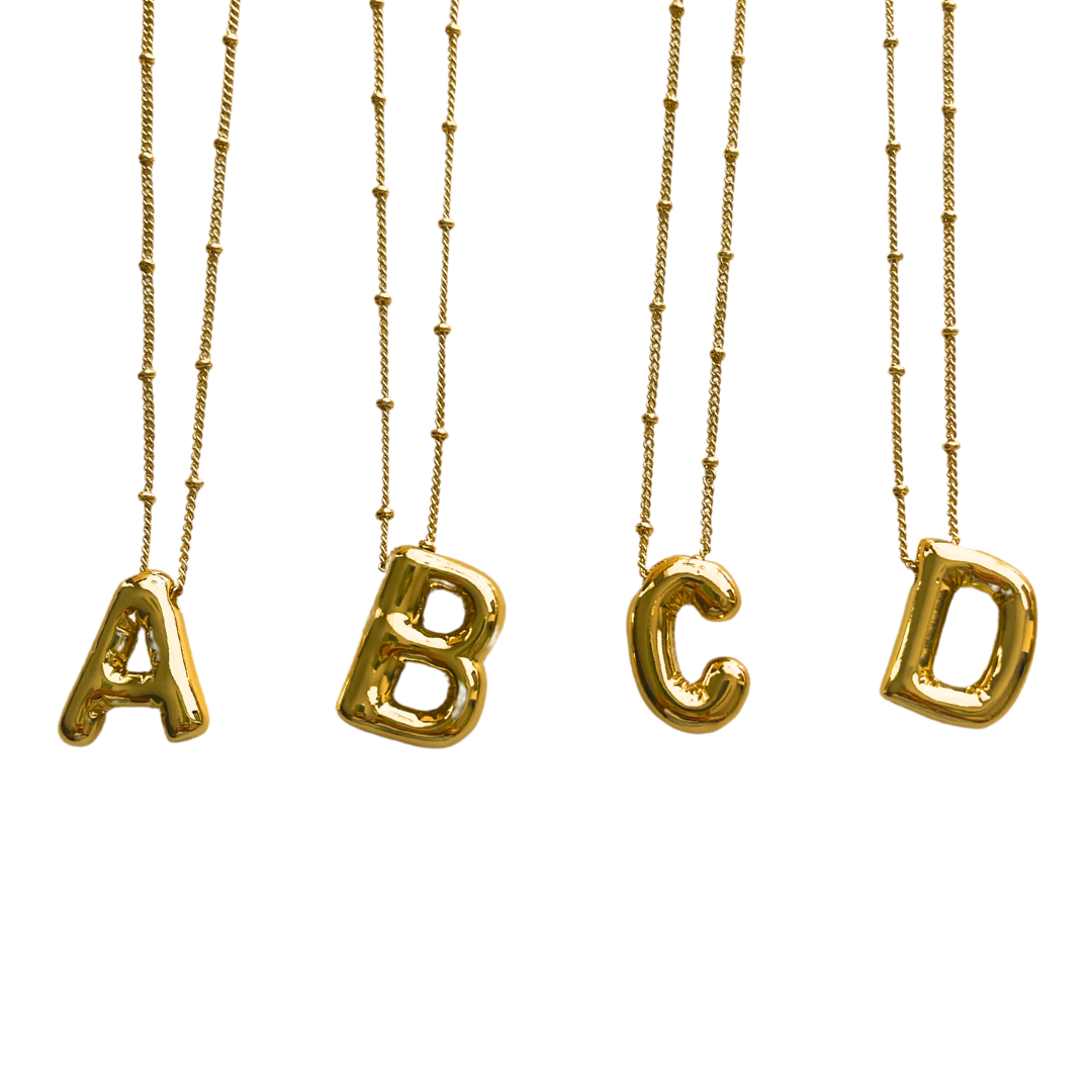 CZ Balloon Initial Necklace – FamousElle