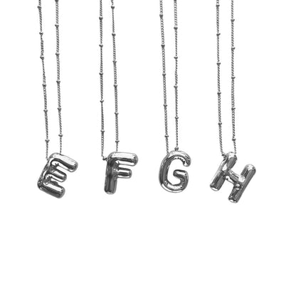 Silver Balloon Initial Necklace