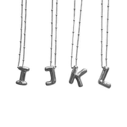 Silver Balloon Initial Necklace