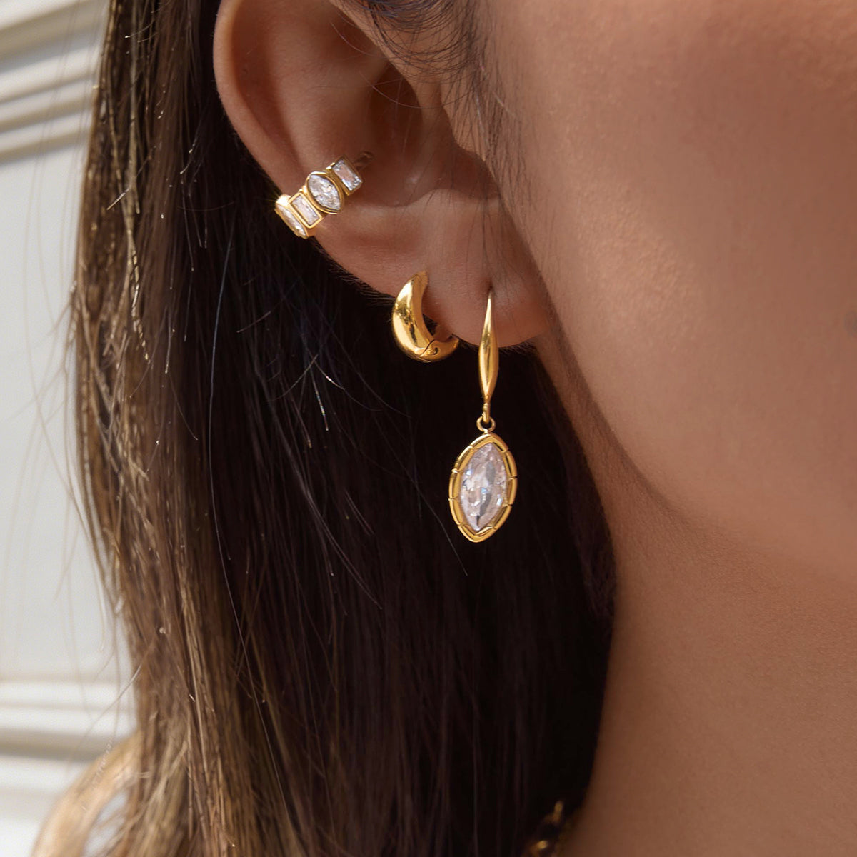 Zirconias Earcuff Set Earrings