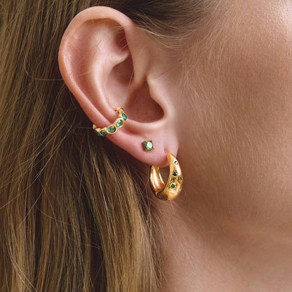 Green Zirconias Earcuff Set