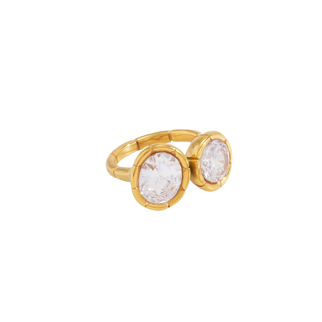 Gold Zirconia Open Ring