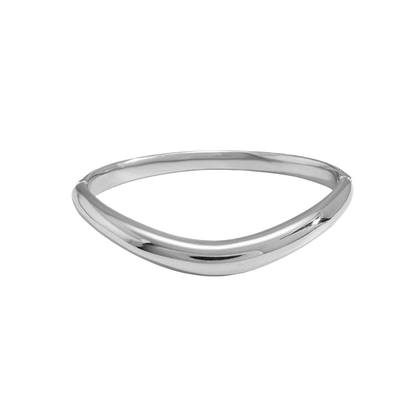 Silver Wavy Bangle Bracelet
