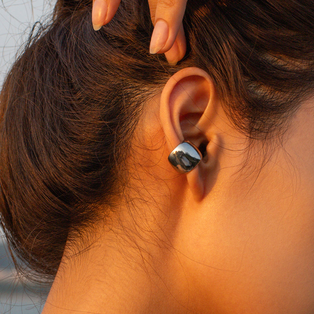 Silver Chunky Earcuff Set