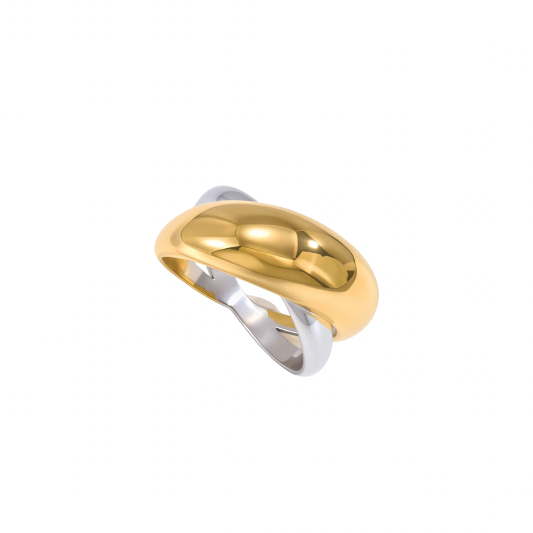 Two Tone Double Layer Ring