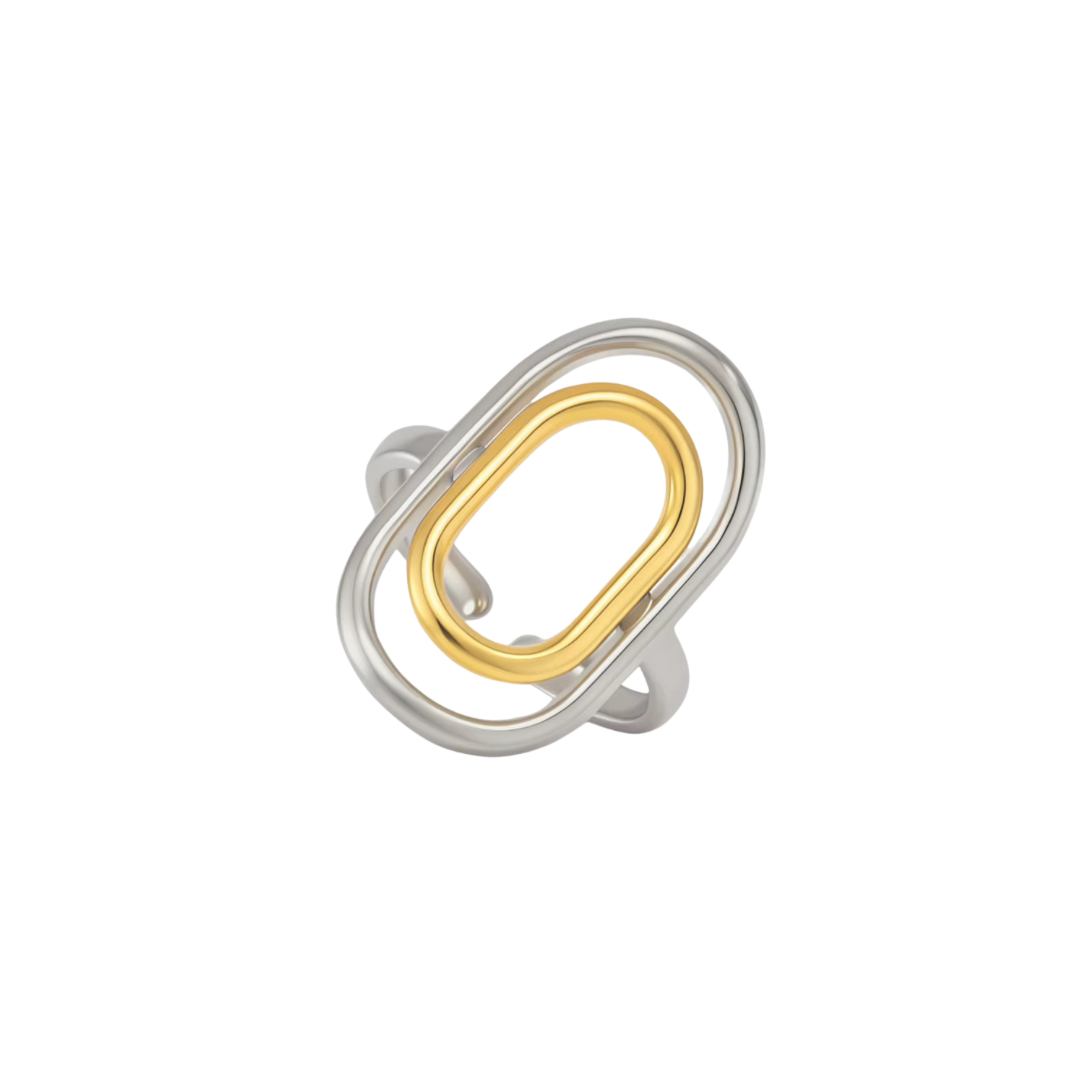 Two Tone Double Hollow Layer Ring