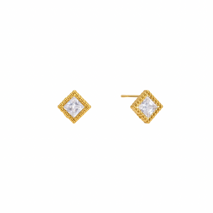 Square Zirconia Stud Earrings