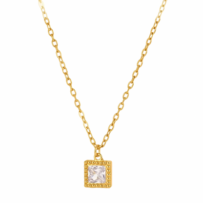 Square Zirconia Pendant Necklace