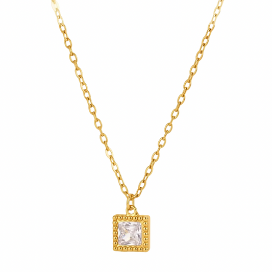 Square Zirconia Pendant Necklace