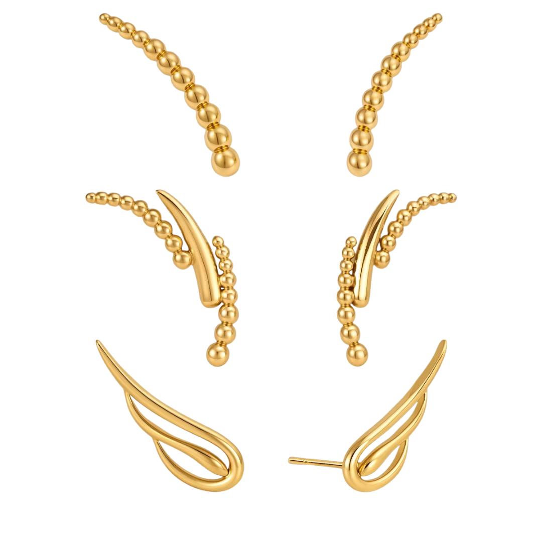 Linear Style Stud Earrings