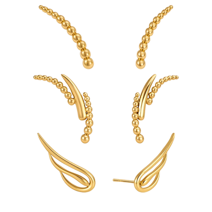 Linear Style Stud Earrings