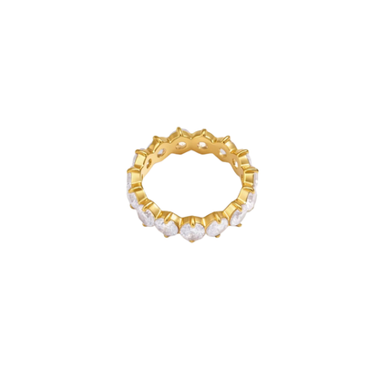 Gold Zirconias Band Ring