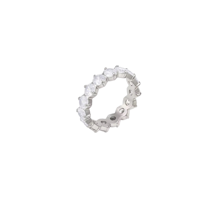 Silver Zirconias Band Ring