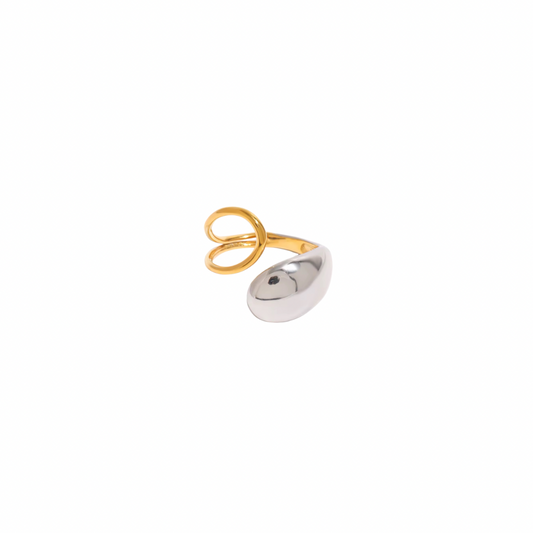 Two Tone Waterdrop Ring