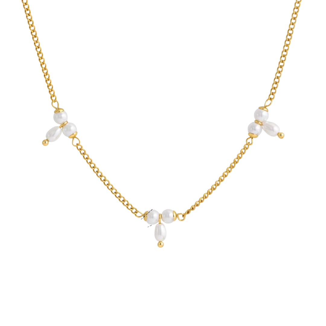 T Pearls Chain Necklace