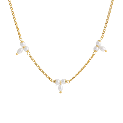 T Pearls Chain Necklace