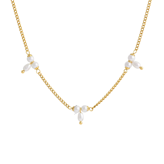 T Pearls Chain Necklace