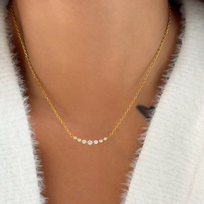 Gold Mini Round Zirconias Necklace