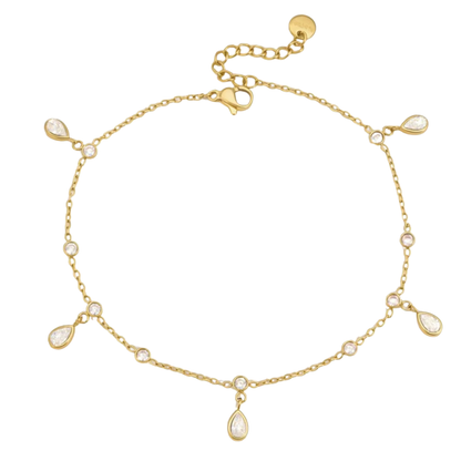 Drop Zirconia Pendants Anklet