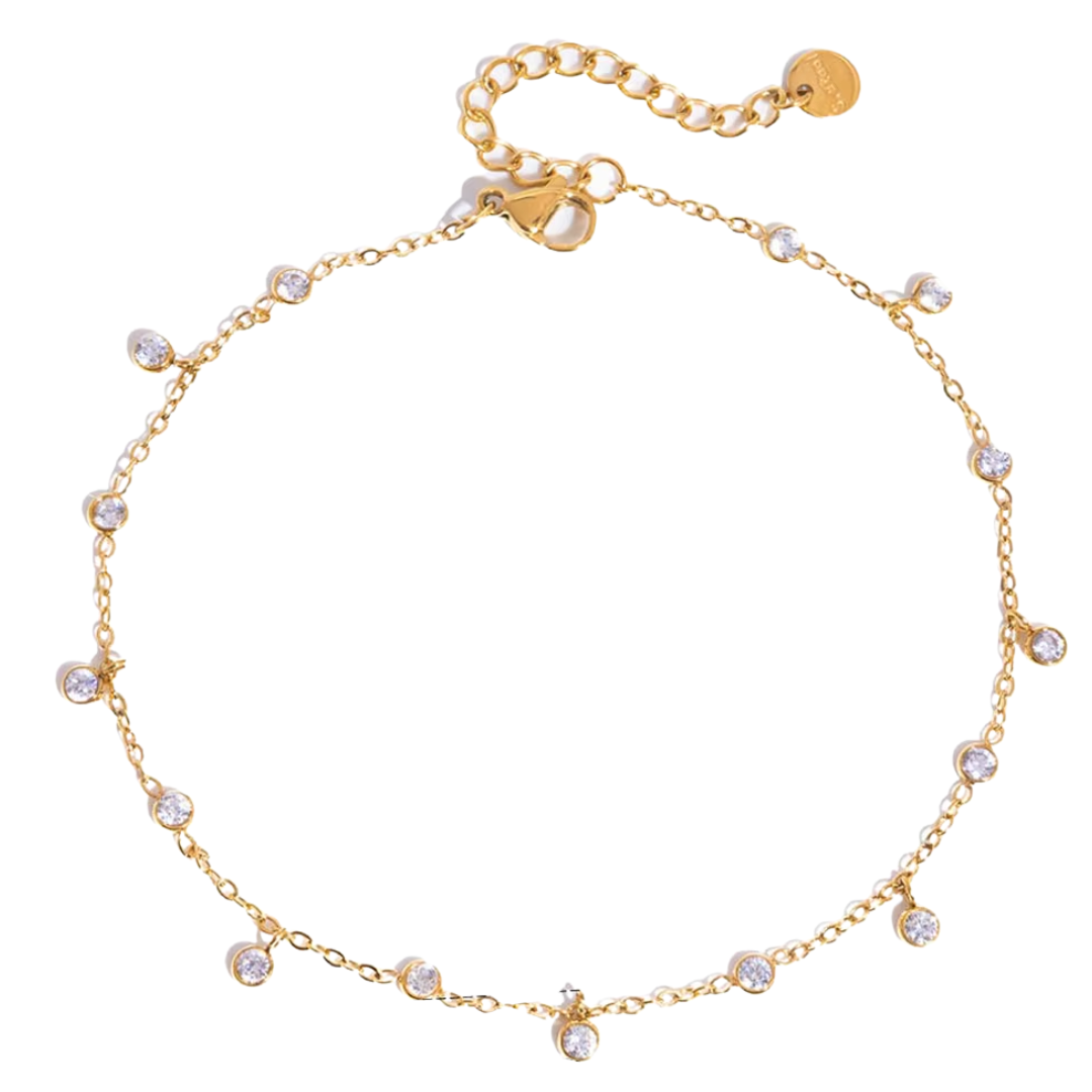 Zirconias Circle Pendants Anklet