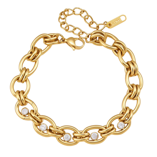 Zirconias Oval Chunky Chain Bracelet